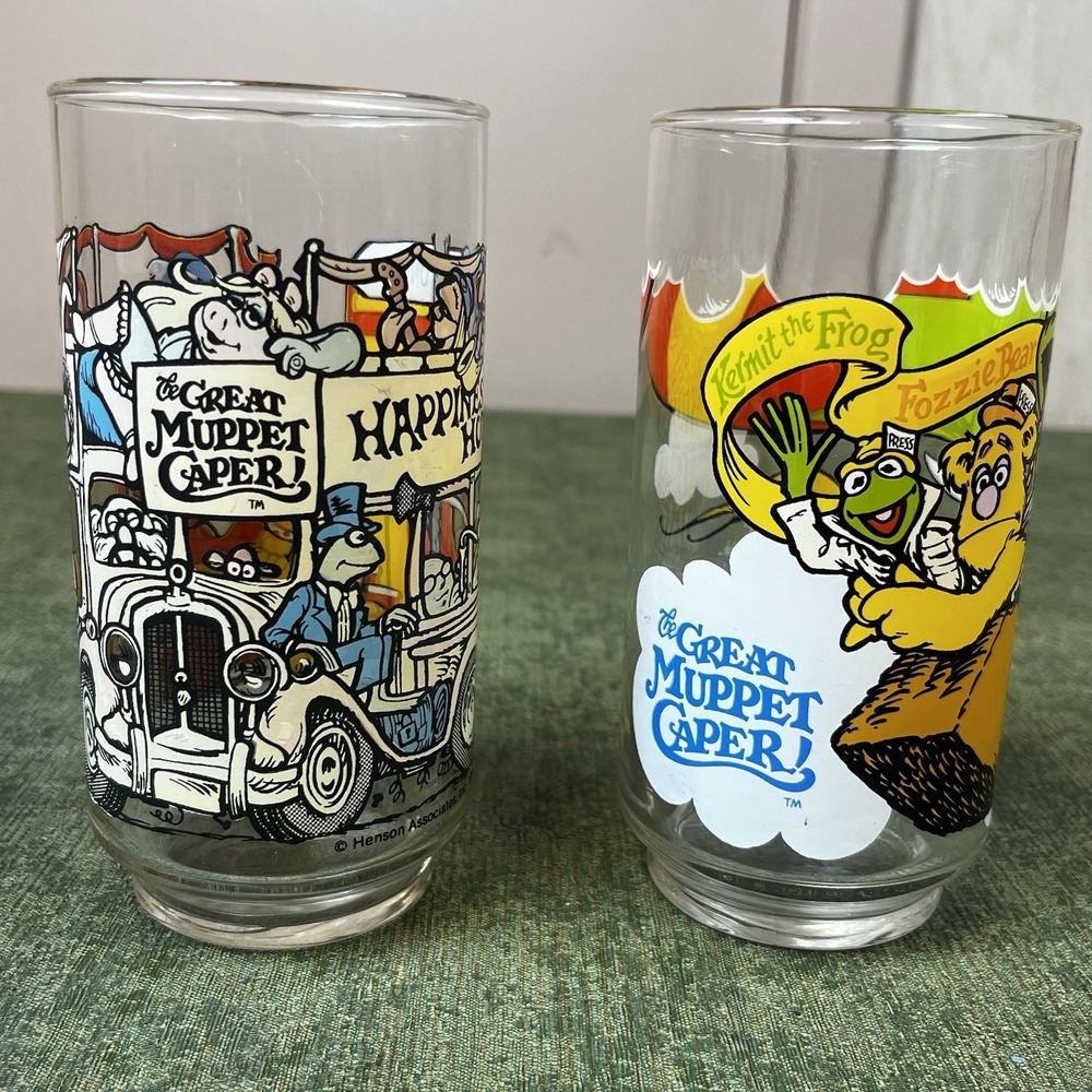 The Great Muppet Caper Vintage McDonalds glasses‎ lot of 2 From 1981